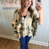 THE KAYLEIGH CAMO CARDIGAN  - TAUPE