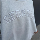 'GEORGIA' EMBROIDERED MOCK NECK - GREY