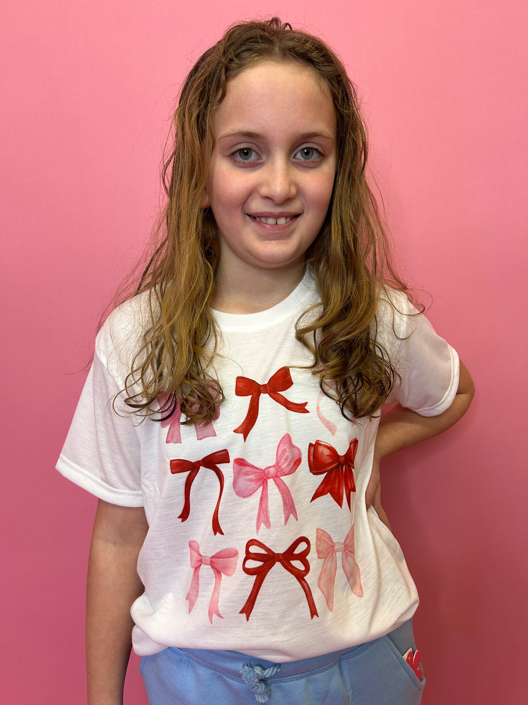 Girls Valentine Bow Tee