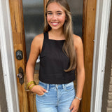 SQUARE NECK BLACK TOP