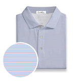 AUTILOVE STRIPE PERFORMANCE POLO - PER/COR/WHT