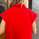 SOLID MIDI DRESS-RED