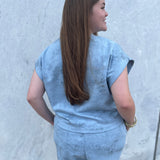 BLUE MARBLE SHORT SET
