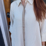 THE STRIPED SANDY DRESS - SAND