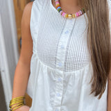 CROPPED WHITE BUTTON DOWN