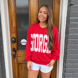 "GEORGIA" COMFY GRAPHIC SHIRT - RED
