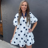 THE MADISON MINI SHIFT DRESS - NAVY