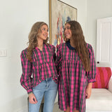 MITZY PLAID TOP - PINK