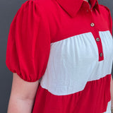 GAME DAY DRESS - RED/WHITE