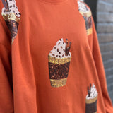 FALL SPARKLE SWEATSHIRT - RUST