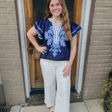 ELIZA TOP - NAVY