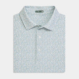 WHITE PRINTED PERFORMANCE POLO - SWEATERED SWAG