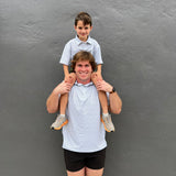 WHITE PRINTED PERFORMANCE POLO - SWEATERED SWAG