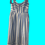 BLUE & WHITE STRIPED SUNDRESS
