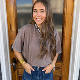 THE COTTON OVERSIZED TEE - MOCHA