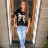 CHEETAH BOW TOP - BLACK