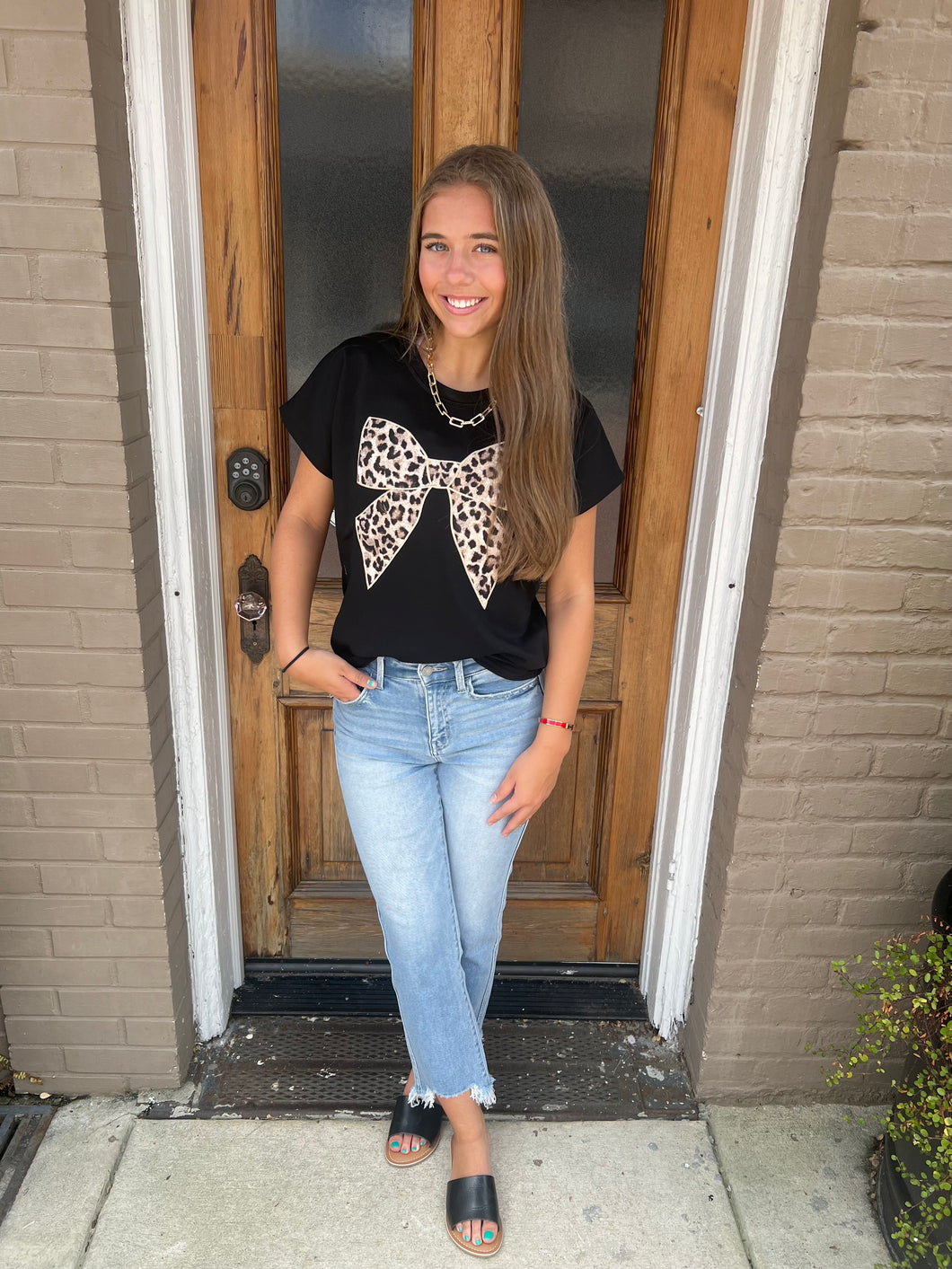 CHEETAH BOW TOP - BLACK