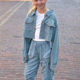 THE TWEEN RACHIE UTILITY PANTS - BLUE MOON