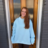 SOLID MOCKNECK SWEATSHIRT - LT BLUE