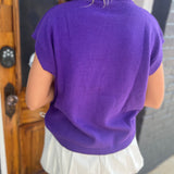 PURPLE FOOTBALL PATCH SWEATER