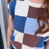 FROSTED MOCHA CHECKER SWEATER