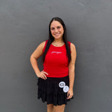 RUFFLE LAYER MINI SKORT - BLACK