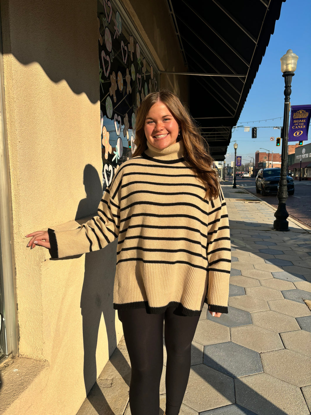 TAN DUNN STRIPED SWEATER