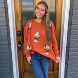 FALL SPARKLE SWEATSHIRT - RUST