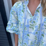 FLORAL BREEZE BABYDOLL DRESS - BLUE
