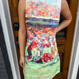 FOOTBALL PRINT MINI DRESS - GREEN