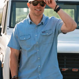 DENIM PEARL SNAP SHIRT