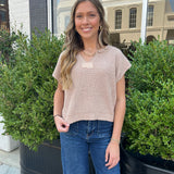 CAP SLEEVE SWEATER - OATMEAL