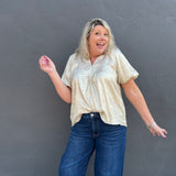 METALLIC BLOUSE - GOLD