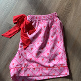 VALENTINE PAJAMA SHORTS - PINK