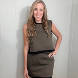 GINGHAM SKORT SET - BLK/TAN