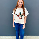THE DUCK GRAPHIC SWEATER - CREAM