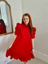 Load image into Gallery viewer, RED ROOSEVELT PARTY DRESS
