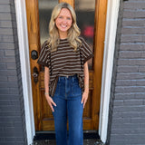 LINE & DANDY TOP - BROWN