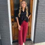 METALLIC BLOUSE - BLACK