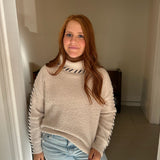 FALLON CONTRAST SWEATER - CREAM