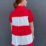 GAME DAY DRESS - RED/WHITE