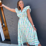 RUFFLE SLEEVE MAXI - OFF WHITE