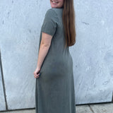 NBA COTTON DRESS - OLIVE