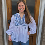 MARGEAUX EMBELLISHED TOP