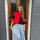 OVERSIZED GAMEDAY TEE - RED/BLK