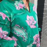 FLORAL SCALLOP EDGE TOP - GREEN