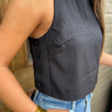SQUARE NECK BLACK TOP