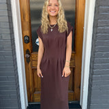 THE KIMBER DRESS - BROWN
