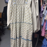 GENELIA MAXI DRESS - WHT/BLU