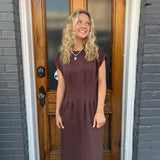 THE KIMBER DRESS - BROWN